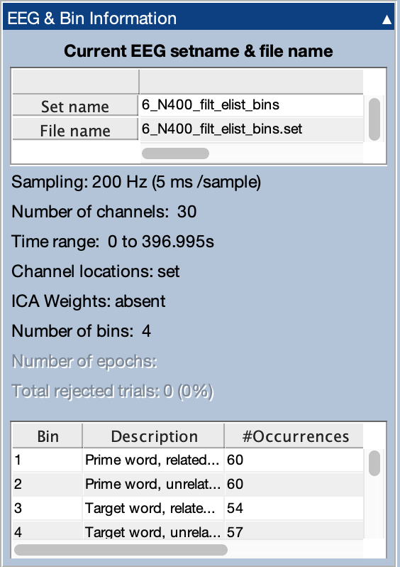 EEG and Bin Info